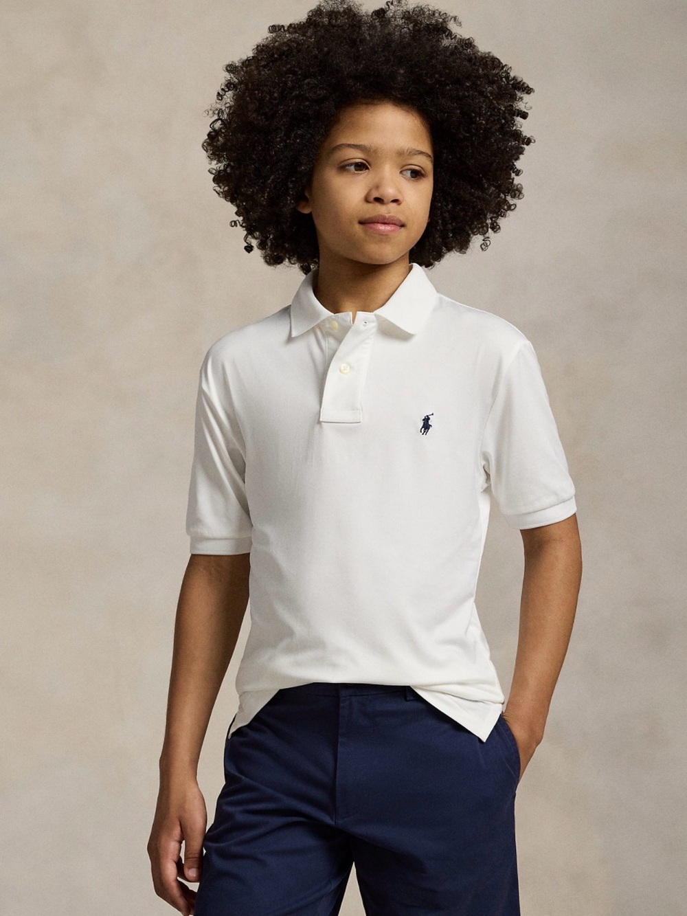 Polo by Ralph Lauren White Short-Sleeve Kids Polo with Navy Pony size Large